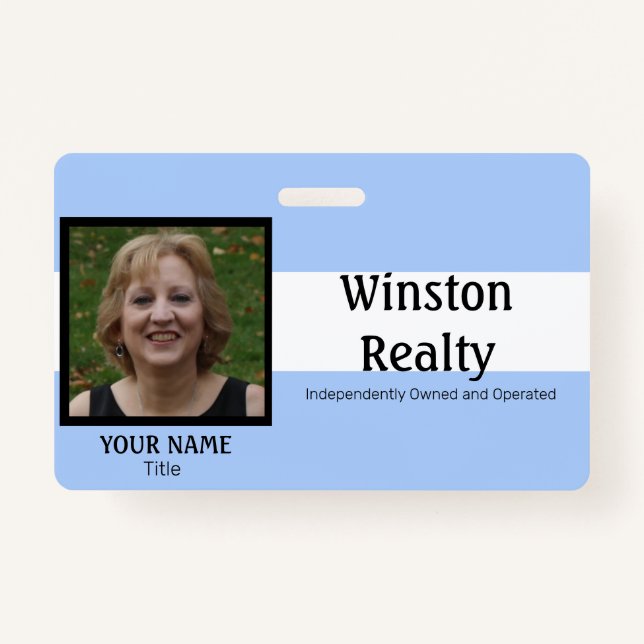 Business Badge TEMPLATE with Photo ID ID Badge (Front)