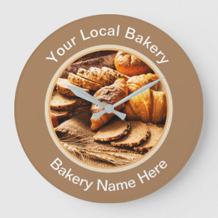 Business Bakery Shop Custom Branded Wall Clocks