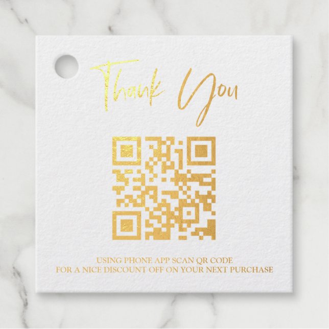 *~* Business Barcode QR Code Thank you Gift Tag (Front)