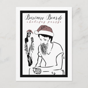 business beards holiday party invitation postcard