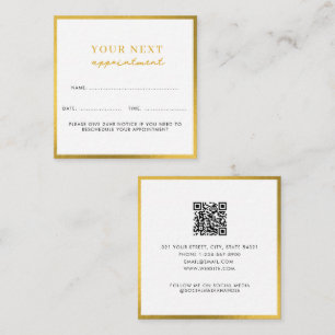 Business Beauty Appointment Card White Gold