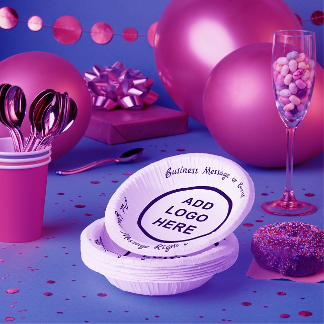 Business Birthday Wedding Graduate Logo Photo Paper Plate (Business Birthday Wedding Graduate Logo Photo Paper Bowls)