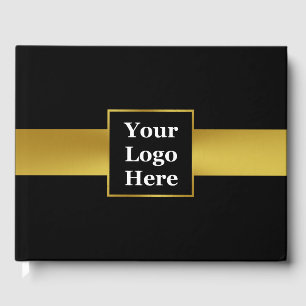 Business Black and Gold Your Logo Corporate Event Guest Book