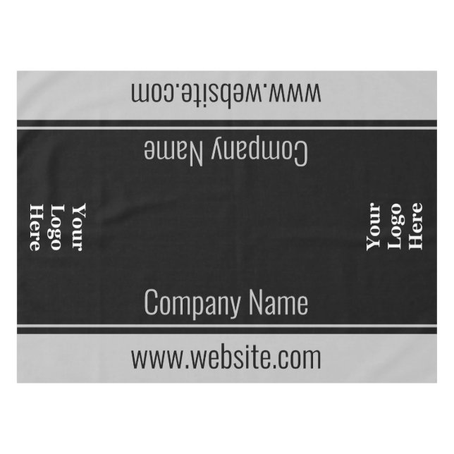 Business Black and Grey Text Template Your Logo Tablecloth (Front (Horizontal))
