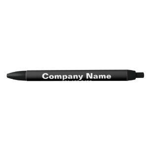 Business Black and White Company Name Phone Number Ink Pen