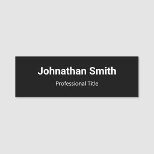 Business Black and White Name Professional Title Tag