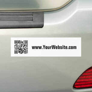 Business Black and White QR Code Website Text Bumper Sticker