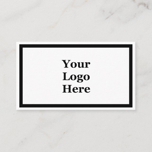 Business Black and White Your Logo Here Template Business Card (Front)