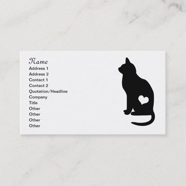 Business Black Cat Business Card (Front)