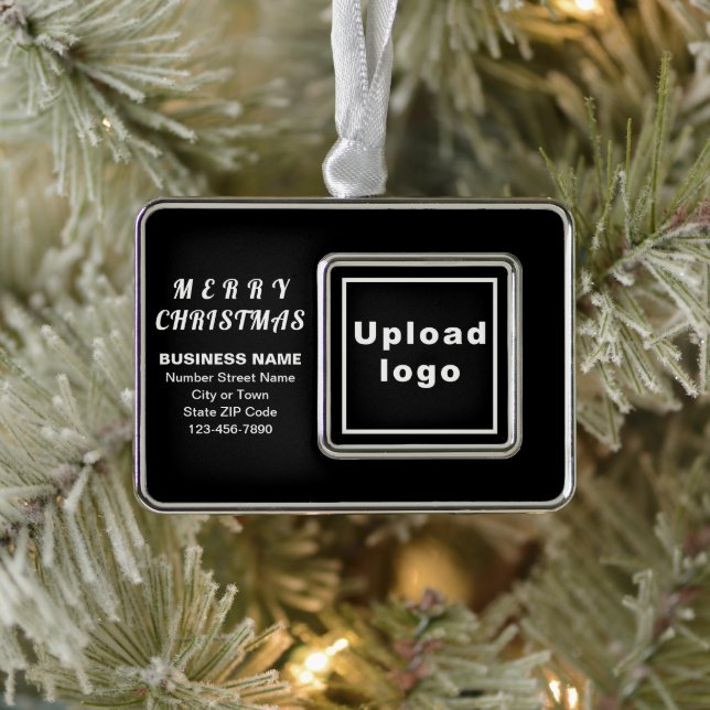 Business Black Framed Rectangle Christmas Ornament (Tree)