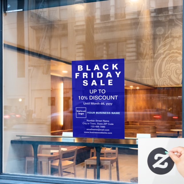 Business Black Friday Sale Blue Window Cling (Cafe Window)