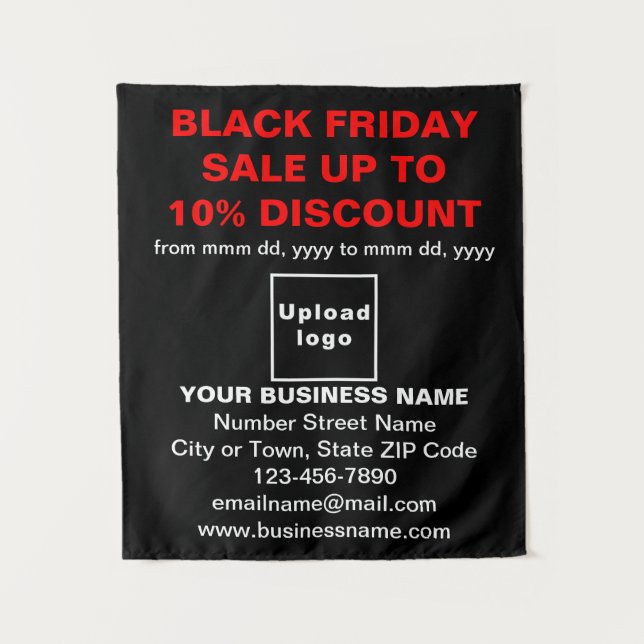 Business Black Friday Sale on Black Tapestry (Front)