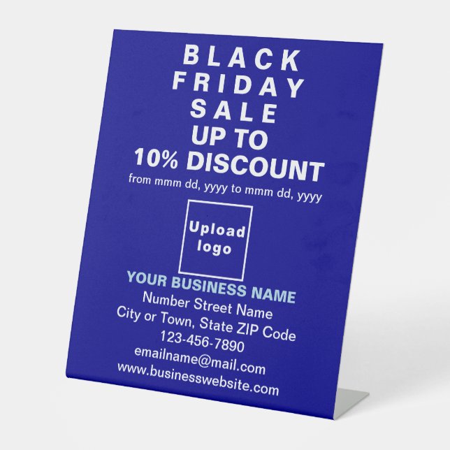 Business Black Friday Sale on Blue Pedestal Sign (Front)