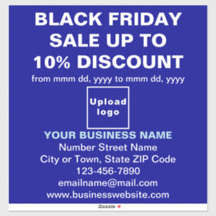 Business Black Friday Sale on Blue Vinyl Sticker
