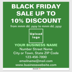 Business Black Friday Sale on Green Vinyl Sticker