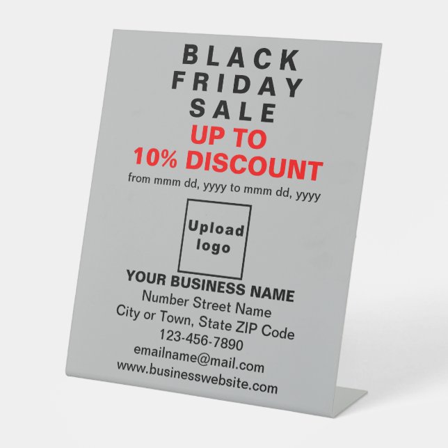 Business Black Friday Sale on Grey Pedestal Sign (Front)