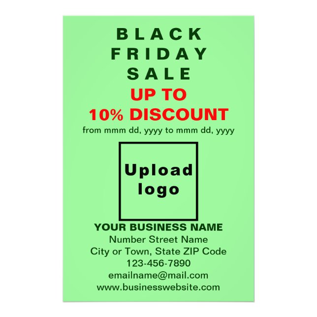 Business Black Friday Sale on Light Green Photo Print (Front)