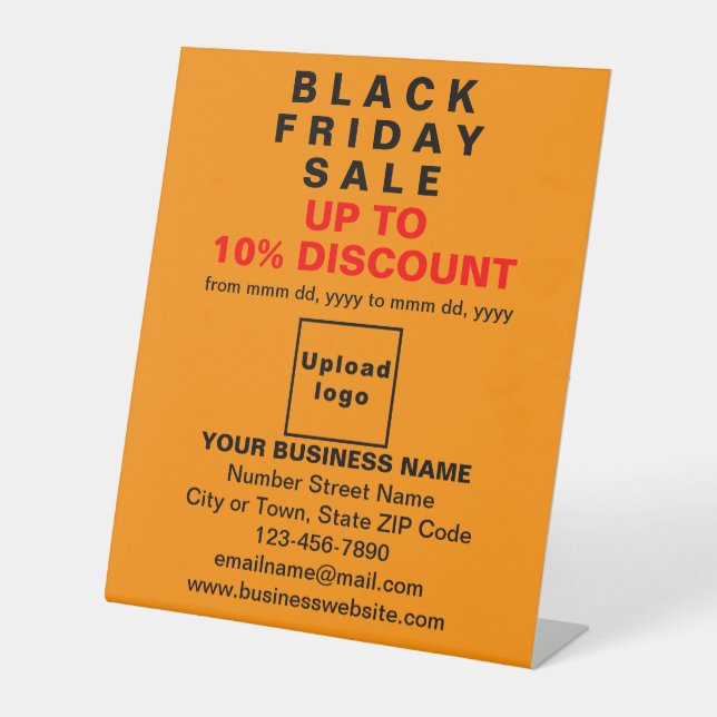 Business Black Friday Sale on Orange Colour Pedestal Sign (Front)