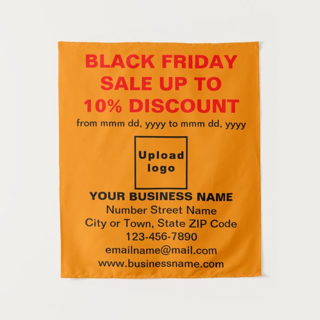 Business Black Friday Sale on Orange Colour Tapestry (Front)