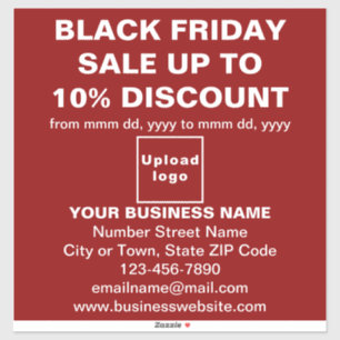 Business Black Friday Sale on Red Vinyl Sticker