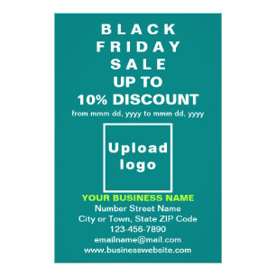 Business Black Friday Sale on Teal Green Photo Print