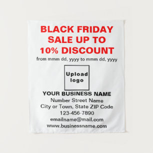 Business Black Friday Sale on White Tapestry