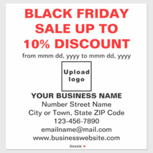 Business Black Friday Sale on White Vinyl Sticker