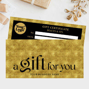 Business Black Gold Holidays Gift Certificate