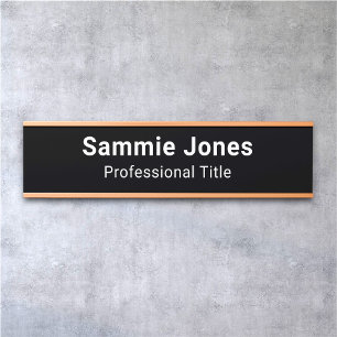 Business Black Name Plate Office Door Changeable