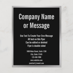 Business Black Silver and White Text Template Flyer