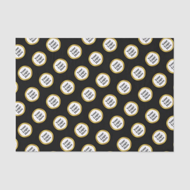 Business Black White Gold Elegant Your Logo Here Tissue Paper (Front)