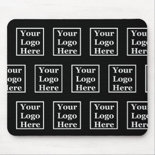 Business Black Your Logo Here Pattern Template Mouse Mat