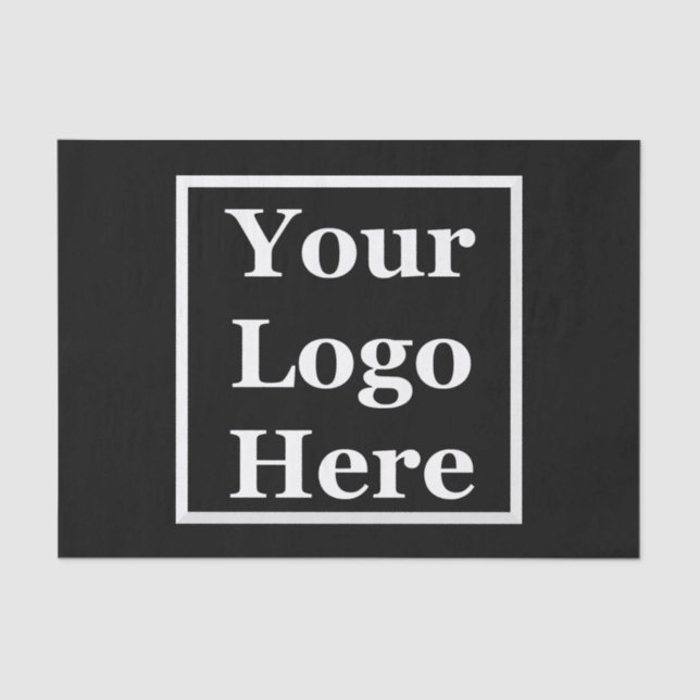 Business Black Your Logo Here Template Tissue Paper (Front)