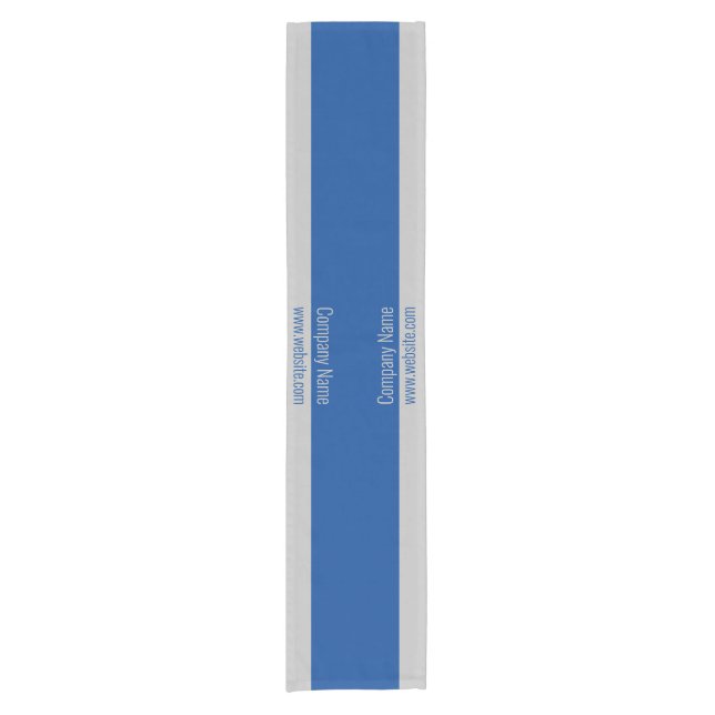Business Blue and Grey Text Template Short Table Runner (Front)