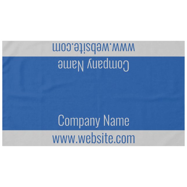 Business Blue and Grey Text Template Tablecloth (Front (Horizontal))