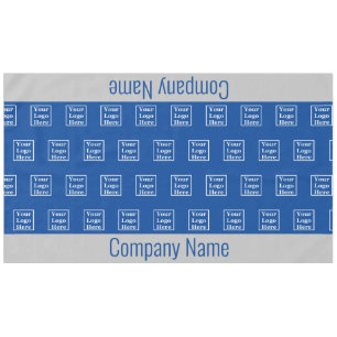 Business Blue and Grey Your Logo Here Tablecloth