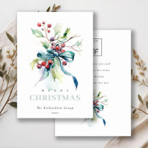 Business Blue Green Winter Berries Corporate Logo