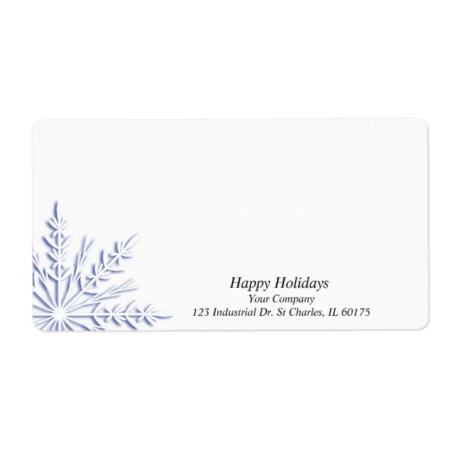 Business Blue Snowflake on White (Front)