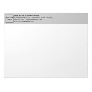 Business Brand and Information Gray Heading Notepad