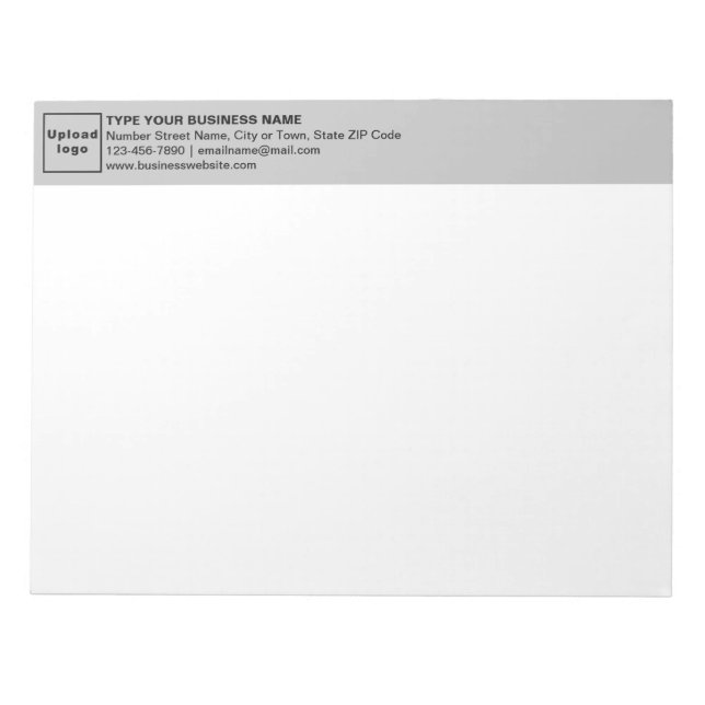 Business Brand and Information Gray Heading Notepad (Front)