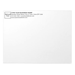 Business Brand and Information White Heading Notepad