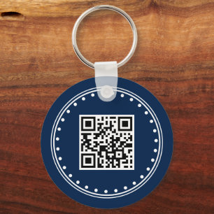 Business Brand and QR Code Logo Keychain