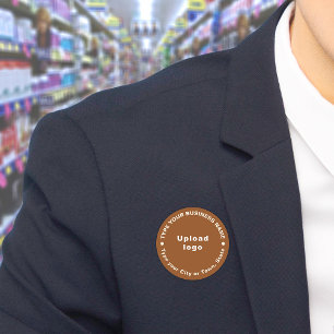 Business Brand Brown Round Shape Name Tag