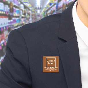 Business Brand Brown Square Name Tag