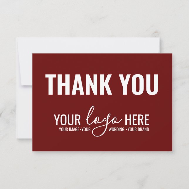 Business Brand Company Logo Burgundy Red Thank You (Front)
