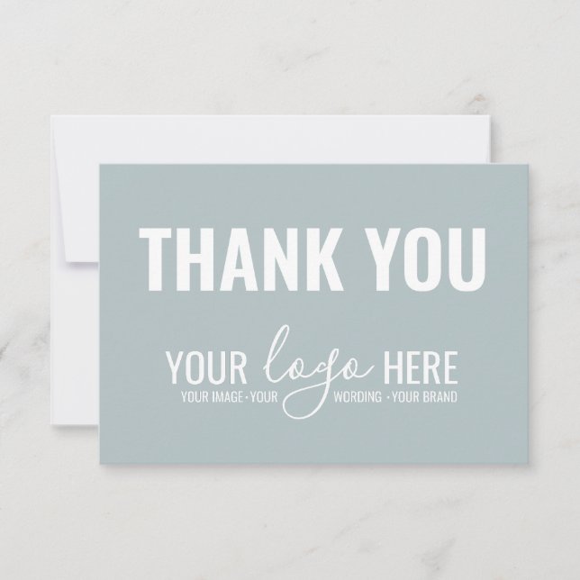 Business Brand Company Logo Dusty Blue Thank You (Front)