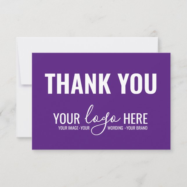 Business Brand Company Logo Royal Purple Thank You (Front)