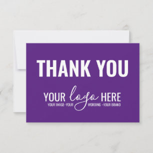 Business Brand Company Logo Royal Purple Thank You Card