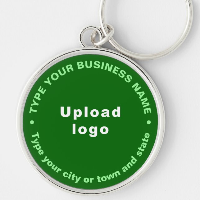 Business Brand Green Round Premium Keychain (Front)