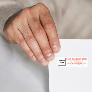 Business Brand in Orange Text on Return Address